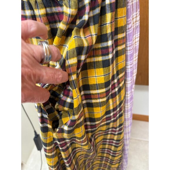 Ces Femme Overall Plaid Denim Long Dress Sz Small Pockets Country Farmgirl Rodeo - Picture 11 of 16